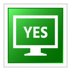 Computer Monitor icon on a square button - FlatSeries N25