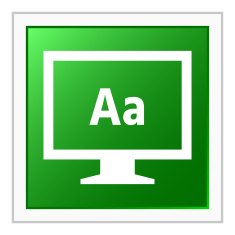 Computer Monitor icon on a square button - FlatSeries N26