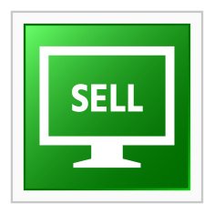 Computer Monitor icon on a square button - FlatSeries N36