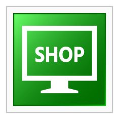 Computer Monitor icon on a square button - FlatSeries N37