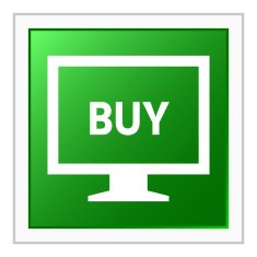 Computer Monitor icon on a square button - FlatSeries N45