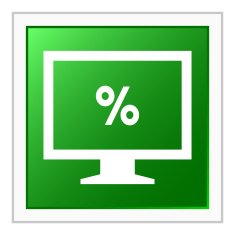 Computer Monitor icon on a square button - FlatSeries N53