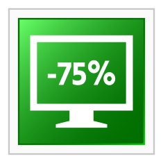 Computer Monitor icon on a square button - FlatSeries N62