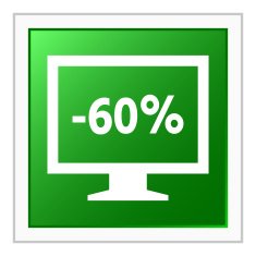 Computer Monitor icon on a square button - FlatSeries N65