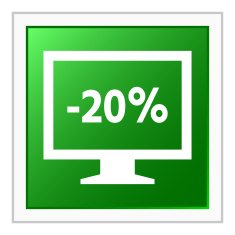 Computer Monitor icon on a square button - FlatSeries N73