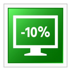 Computer Monitor icon on a square button - FlatSeries N75