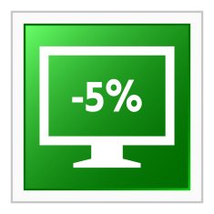 Computer Monitor icon on a square button - FlatSeries N76