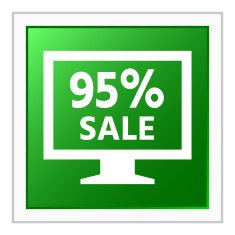 Computer Monitor icon on a square button - FlatSeries N78