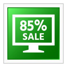 Computer Monitor icon on a square button - FlatSeries N80