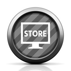 Computer Monitor icon on a round button - EliteSeries