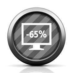 Computer Monitor icon on a round button - EliteSeries N48