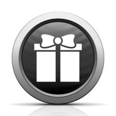 Gift Box icon on a round button - ElectSeries
