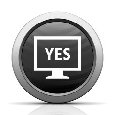 Computer Monitor icon on a round button - ElectSeries N10