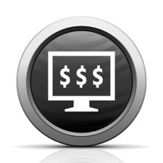Computer Monitor icon on a round button - ElectSeries N37