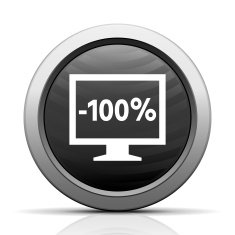 Computer Monitor icon on a round button - ElectSeries N42