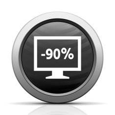 Computer Monitor icon on a round button - ElectSeries N44