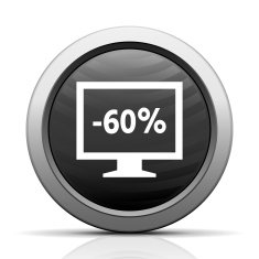 Computer Monitor icon on a round button - ElectSeries N50