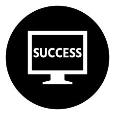 Computer Monitor icon on a round button - DimSeries N2