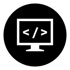 Computer Monitor icon on a round button - DimSeries N4
