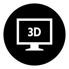 Computer Monitor icon on a round button - DimSeries N6