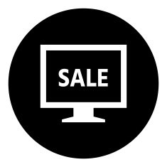 Computer Monitor icon on a round button - DimSeries N20