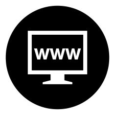 Computer Monitor icon on a round button - DimSeries N24