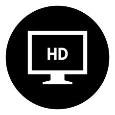 Computer Monitor icon on a round button - DimSeries N27