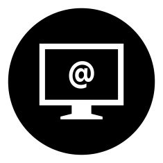 Computer Monitor icon on a round button - DimSeries N36