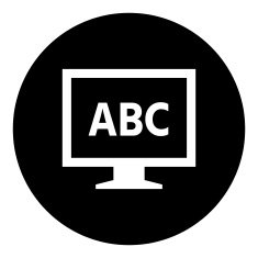 Computer Monitor icon on a round button - DimSeries N39