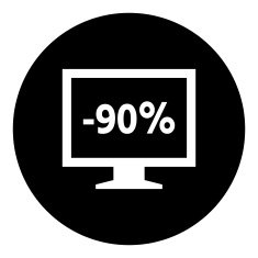 Computer Monitor icon on a round button - DimSeries N44
