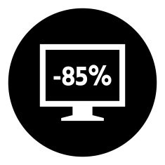 Computer Monitor icon on a round button - DimSeries N45