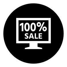 Computer Monitor icon on a round button - DimSeries N62