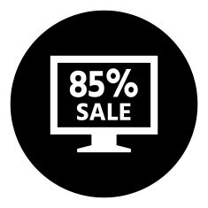 Computer Monitor icon on a round button - DimSeries N65