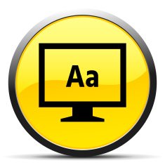 Computer Monitor icon on a round button - CurveSeries N11