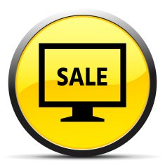 Computer Monitor icon on a round button - CurveSeries N19