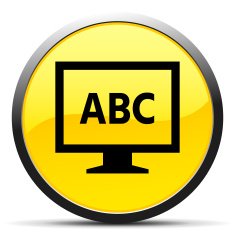 Computer Monitor icon on a round button - CurveSeries N38