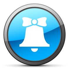 Bell icon on a round button - BrightSeries