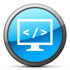 Computer Monitor icon on a round button - BrightSeries N4