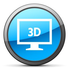 Computer Monitor icon on a round button - BrightSeries N6