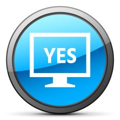 Computer Monitor icon on a round button - BrightSeries N10