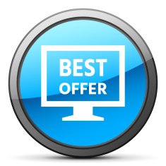 Computer Monitor icon on a round button - BrightSeries N41