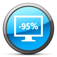 Computer Monitor icon on a round button - BrightSeries N43