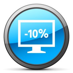 Computer Monitor icon on a round button - BrightSeries N60