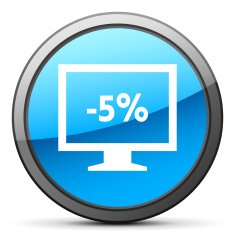 Computer Monitor icon on a round button - BrightSeries N61