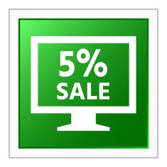 Computer Monitor icon on a square button - FlatSeries N81