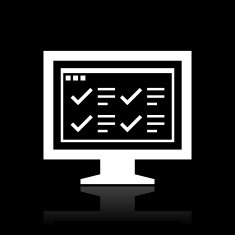Computer Monitor icon on a black background - WhiteSeries N72