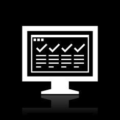 Computer Monitor icon on a black background - WhiteSeries N73