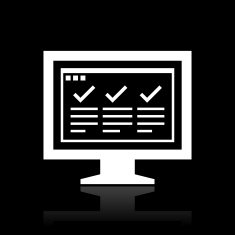 Computer Monitor icon on a black background - WhiteSeries N74
