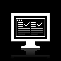 Computer Monitor icon on a black background - WhiteSeries N75