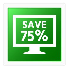 Computer Monitor icon on a square button - FlatSeries N87